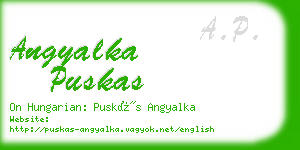 angyalka puskas business card